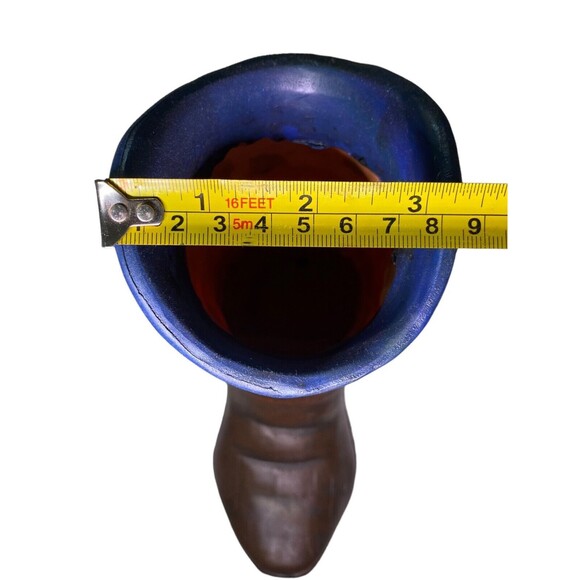 Texas Flag Boot Flower Vase Rustic Weathered Look Hand Painted Horseshoe Star 9” - Picture 8 of 11